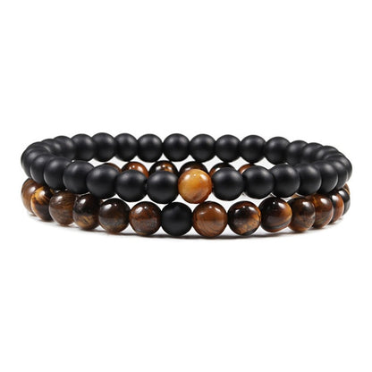 Tiger Eye Beaded Couples Bracelets